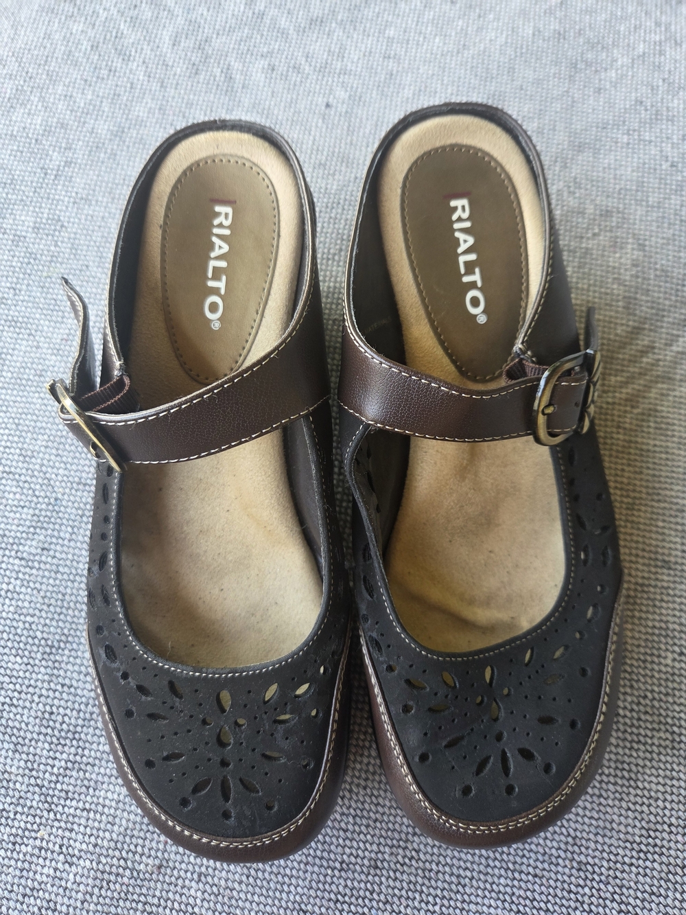 🤎 Rialto Mary Jane Comfort Clogs Cutout Shoes Size 7.5 - Picture 8 of 9